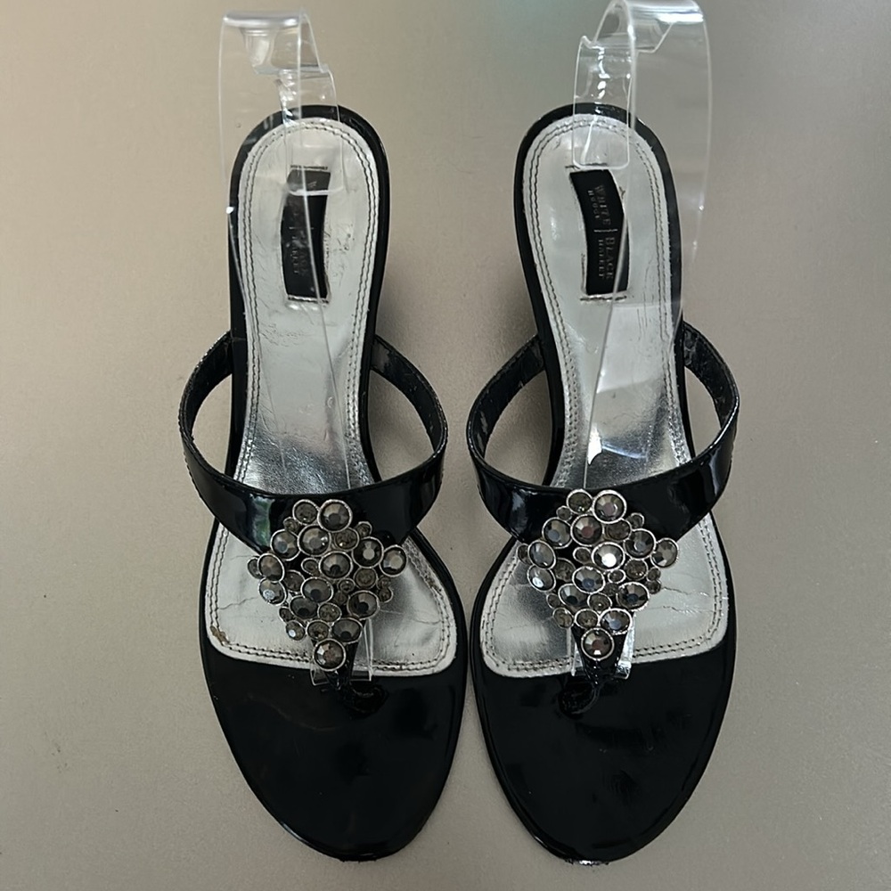 WHITE HOUSE BLACK MARKET Lilly Jewel Thong Sandals Kitten Heel, size 6.5, shoes - Picture 15 of 15